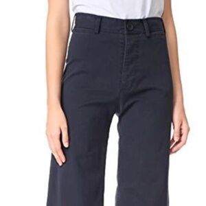Emerson Thorpe Ryan High Waisted Wide Leg Pants In Navy